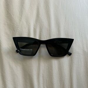 Le Specs Black Angular Cat-Eye Sunglasses